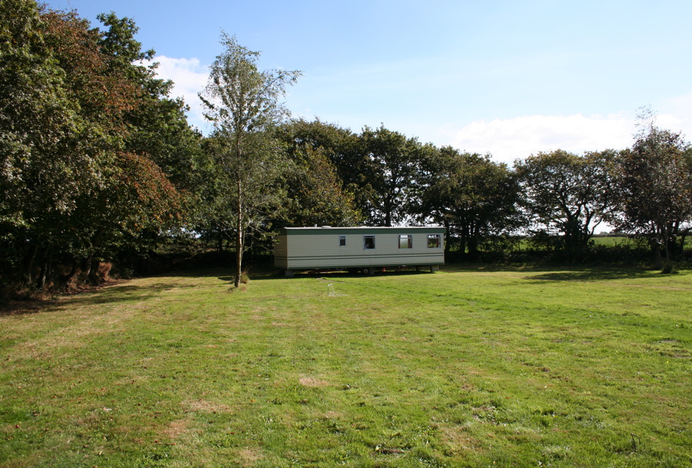 caravan in field